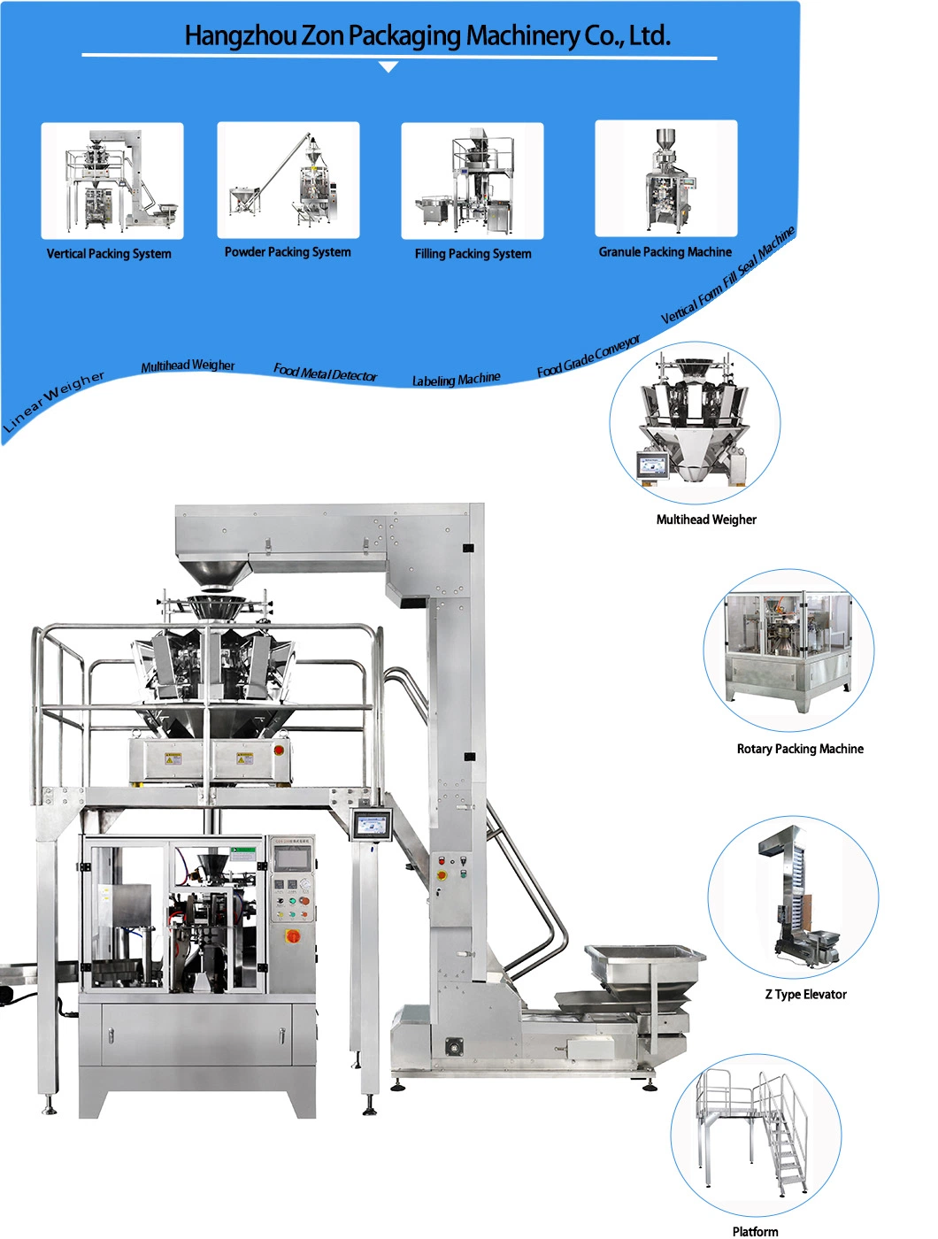 Automatic Nut Pouch Food Doypack Multihead Weighing Weigher Premade Bag Granule Packing Doy Multi-Function Packaging Machines